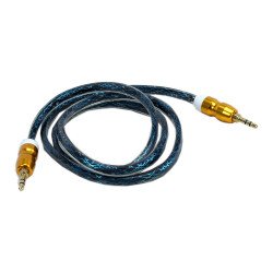 Auxiliary Music Cable 3.5mm to 3.5mm Heavy Duty Braided Wire (Dark Blue)